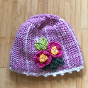 Floral Handmade Knit Hat